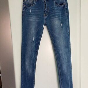 Paper Denim & Cloth Women's Skinny Jeans, Distressed, 33/30 Medium Wash